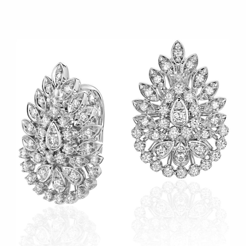 Серьги из белого золота 585 пробы с бриллиантами 01С6214701