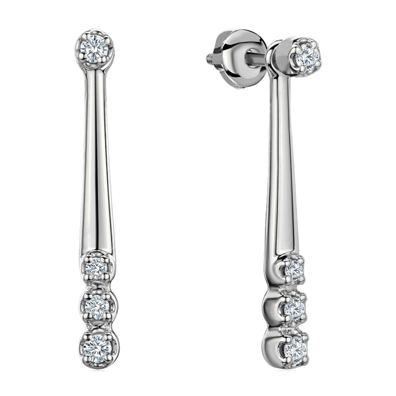 Серьги из белого золота 585 пробы с бриллиантами 01С6215728