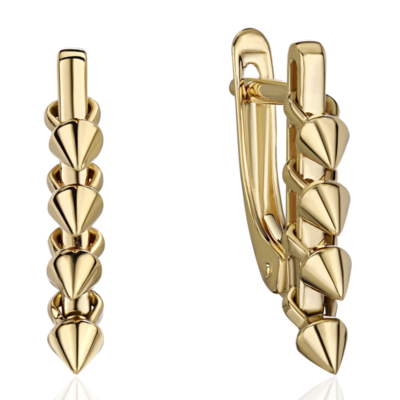 Серьги из желтого золота 585 пробы без вставок 01С0316952