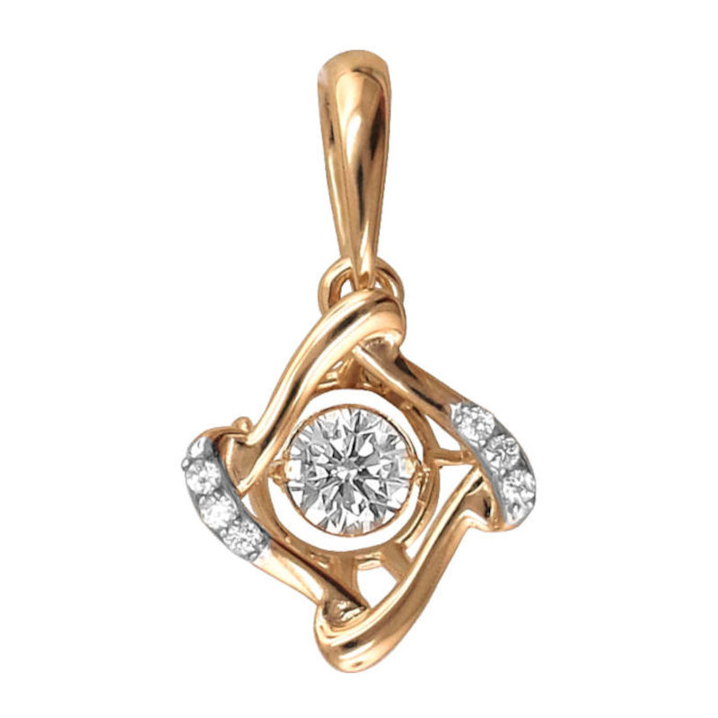 Подвеска из красного золота 585 пробы с фианитами 01П1111853Р