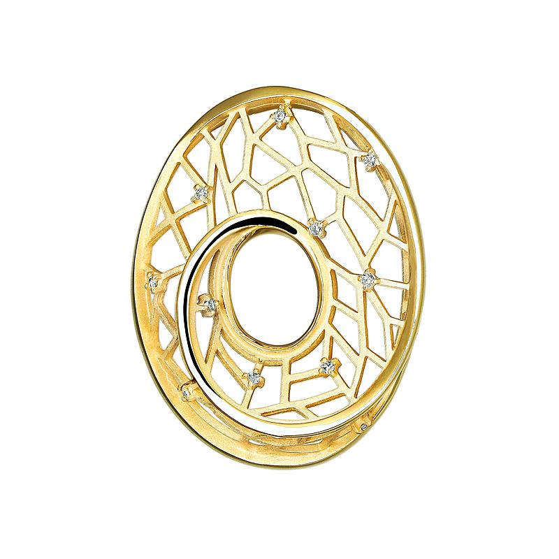 Подвеска из желтого золота 585 пробы с бриллиантами 01П637741