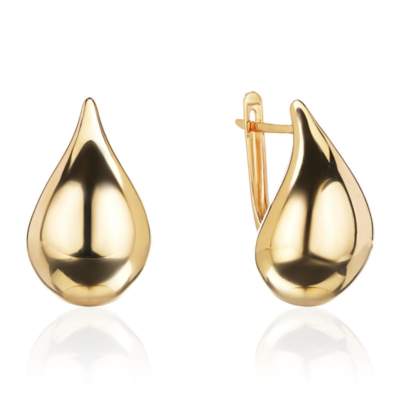 Серьги из желтого золота 375 пробы без вставок 01С0315400S