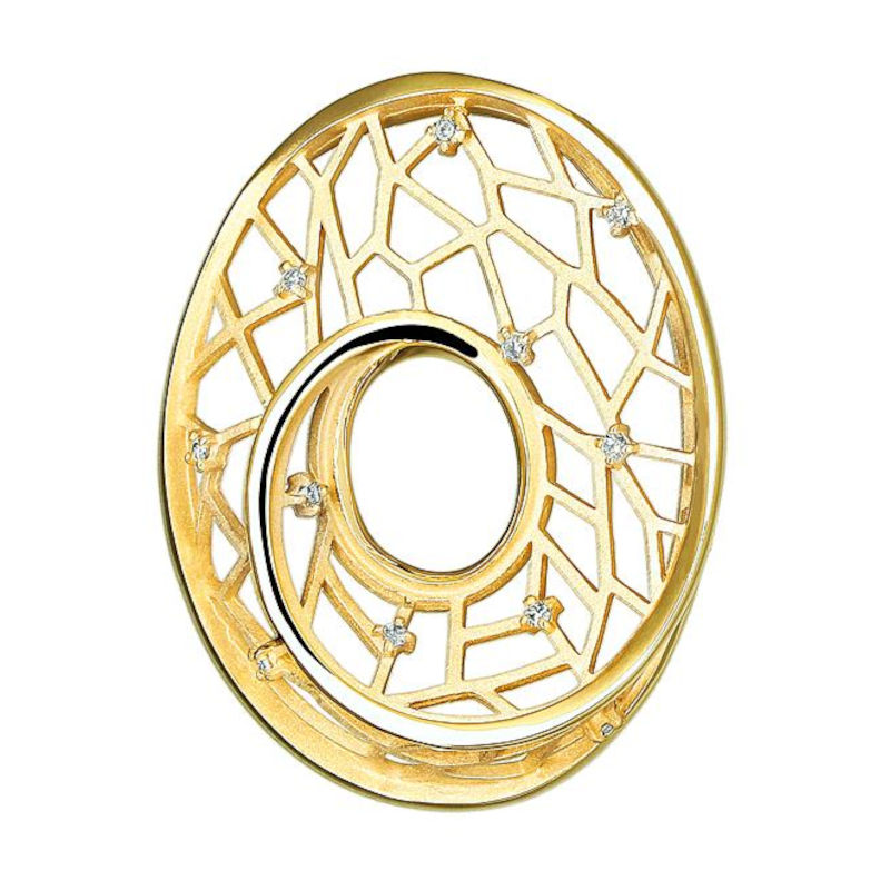 Подвеска из желтого золота 585 пробы с бриллиантами 01П637631