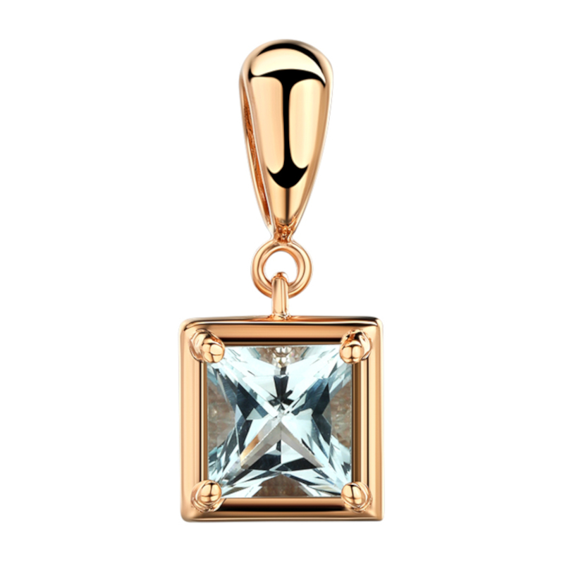 Подвеска из красного золота 585 пробы с топазом и фианитами 01П3115409-1