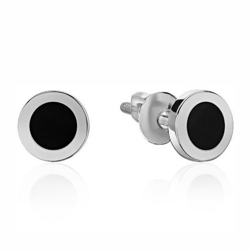 Серьги из белого золота 585 пробы с агатами 01С4215325-1