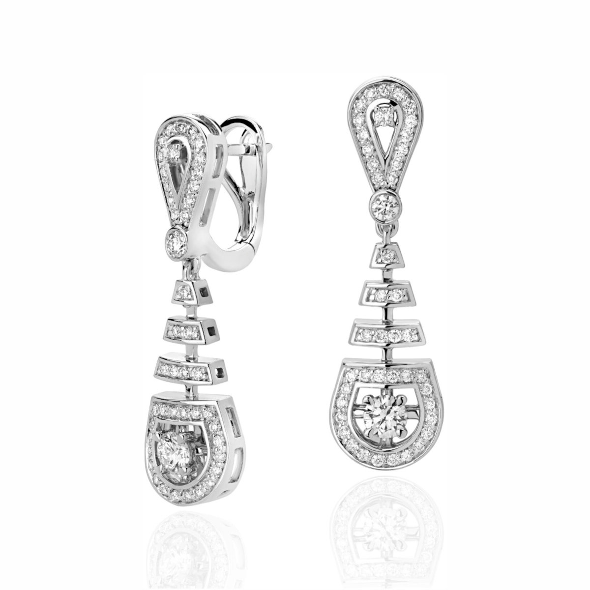 Серьги из белого золота 585 пробы с бриллиантами 01С6213081