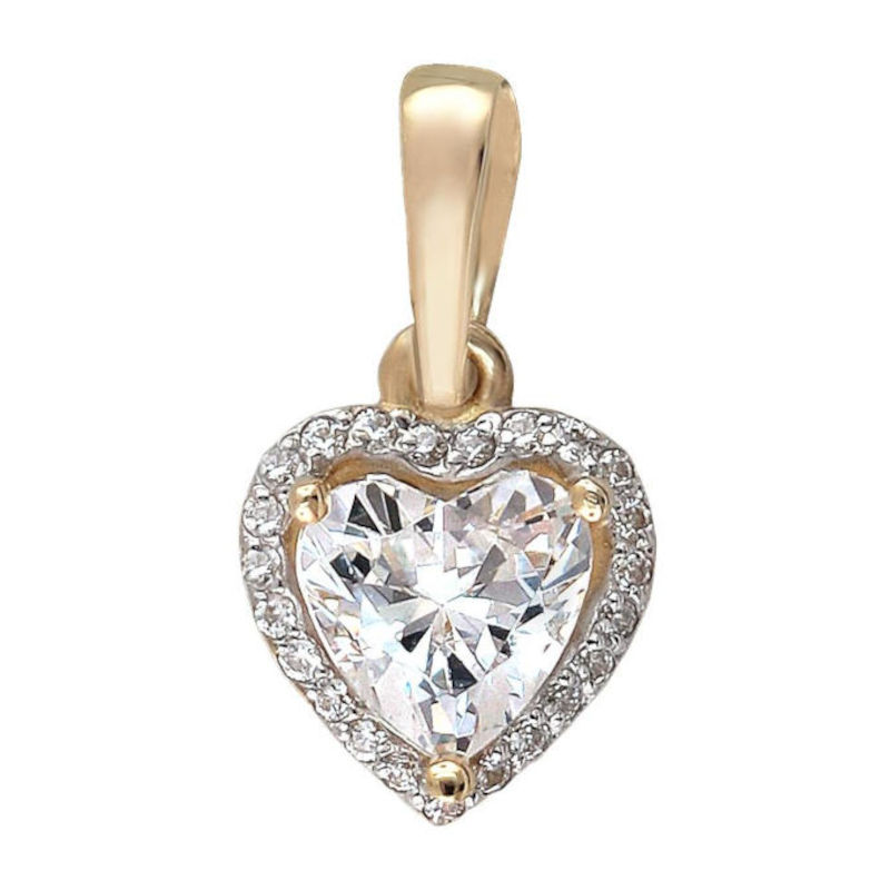 Подвеска "Сердце" из желтого золота 585 пробы с фианитами 01П1312360