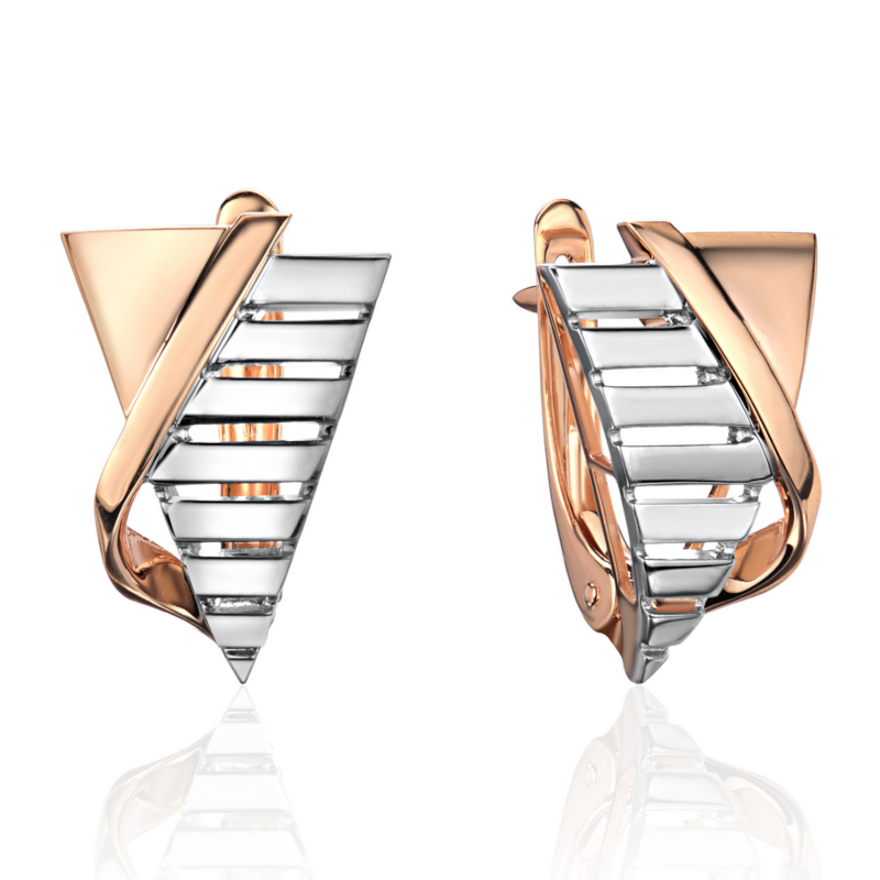 Серьги из красного золота 585 пробы без вставок 01С0115802Р