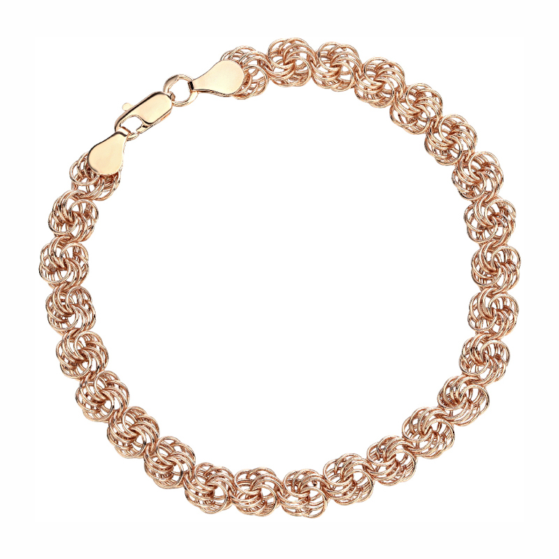 Браслет из красного золота 585 пробы без вставок 01Б013206