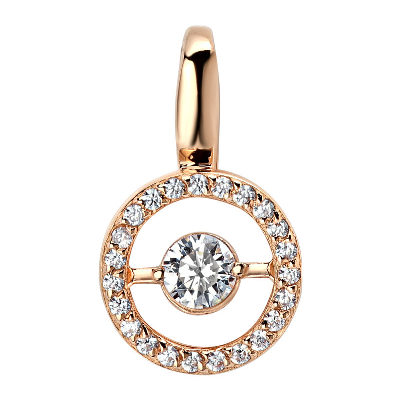 Подвеска из красного золота 585 пробы с фианитами 01П117959