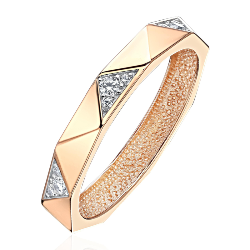 Кольцо из красного золота 585 пробы с бриллиантами 01К6115221-17