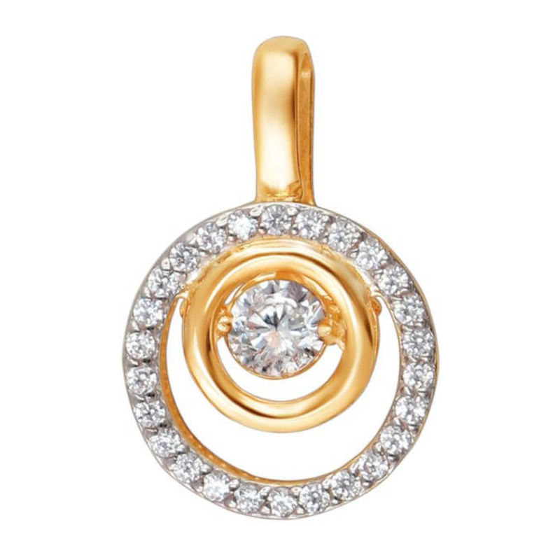 Подвеска из красного золота 585 пробы с фианитами 01П1111863Р Подвеска из красного золота 585 пробы с фианитами 01П1111863Р