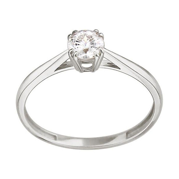 Кольцо из белого золота 585 пробы с бриллиантом 01К629296-Л