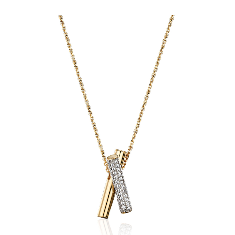 Колье из желтого золота 585 пробы с фианитами 01Л132518Р