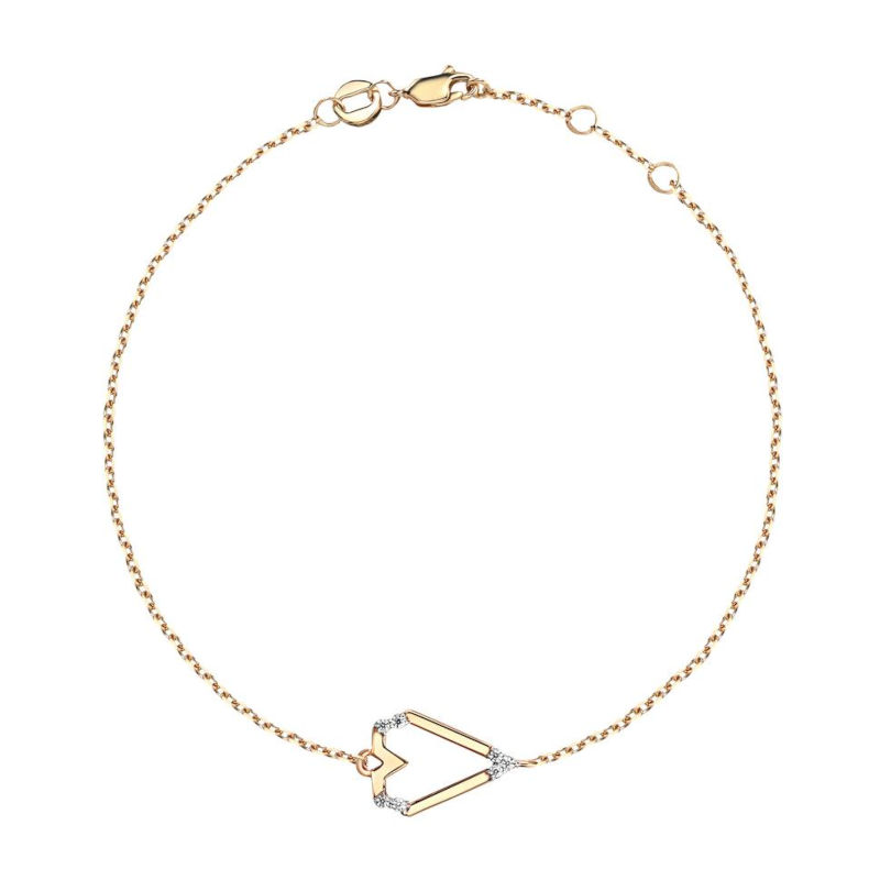 Браслет из желтого золота 585 пробы с фианитами 01Б133518Р