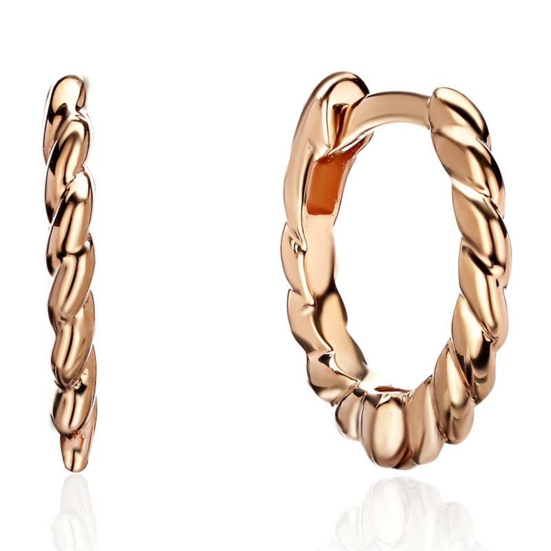 Серьги из красного золота 585 пробы без вставок 01С0115354