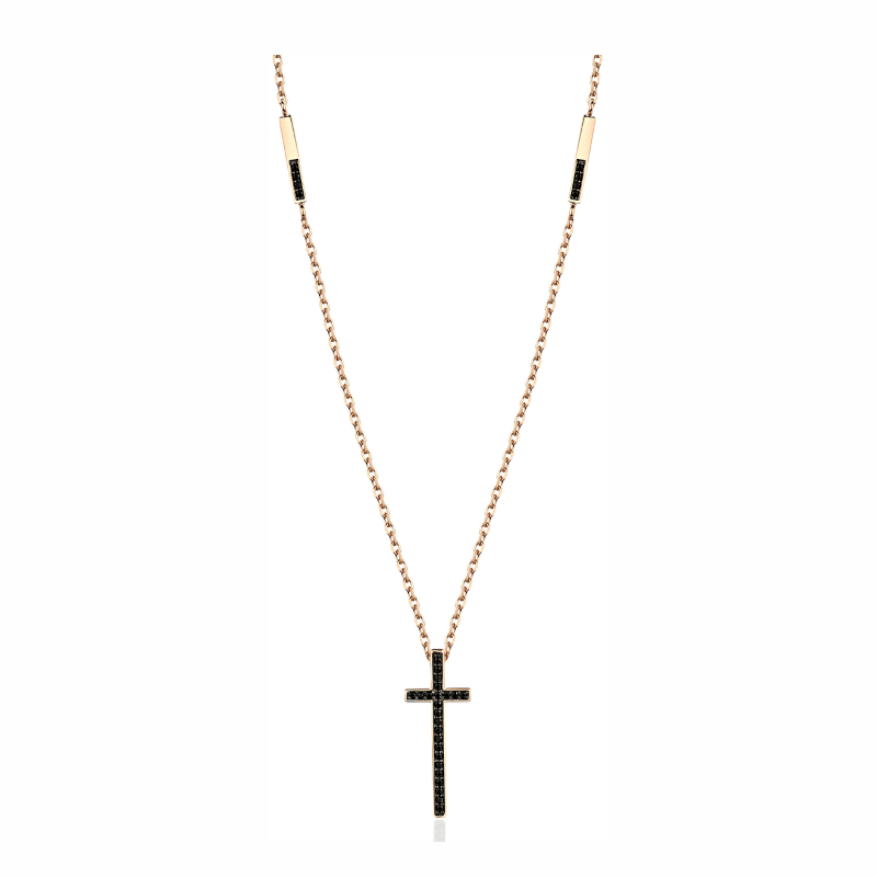 Колье из красного золота 585 пробы с фианитами 01Л212400ЧР-1