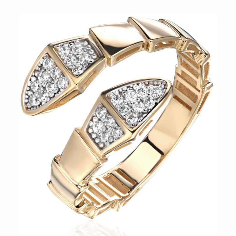 Кольцо из желтого золота 585 пробы c фианитами 01К1315138Р Кольцо из желтого золота 585 пробы c фианитами 01К1315138Р