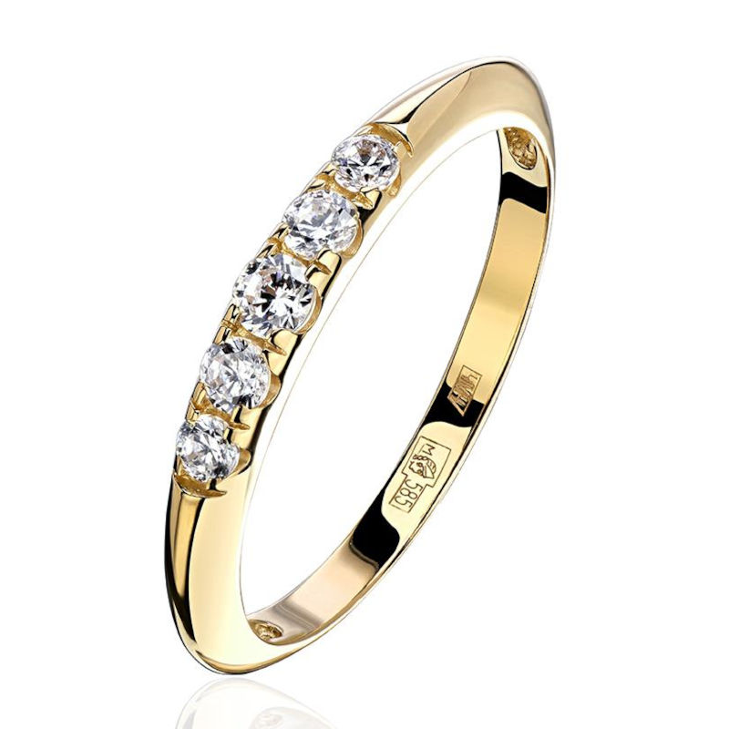 Кольцо из желтого золота 585 пробы с бриллиантами 01К6313716