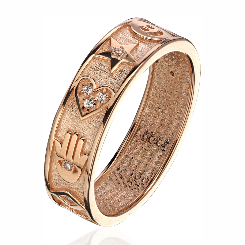 Кольцо из красного золота 585 пробы с фианитами 01К1115823