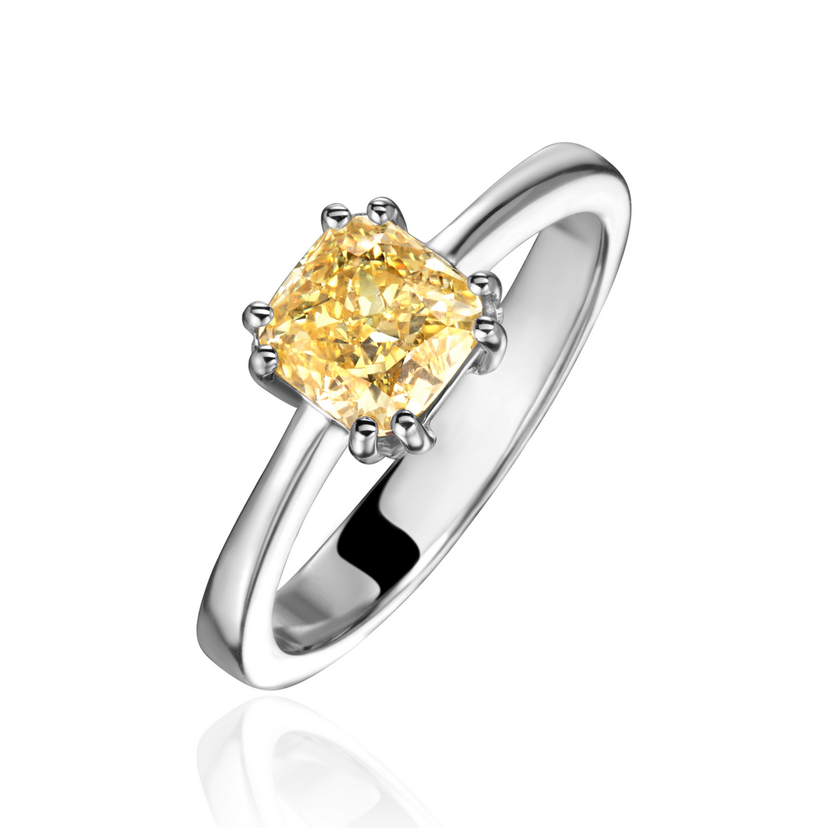 Кольцо из белого золота 585 пробы с бриллиантом 01К627661-Л-1