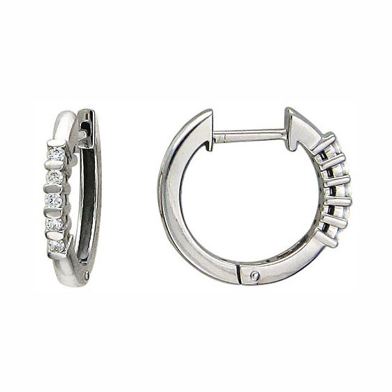 Серьги из белого золота 585 пробы с бриллиантами 01С625580