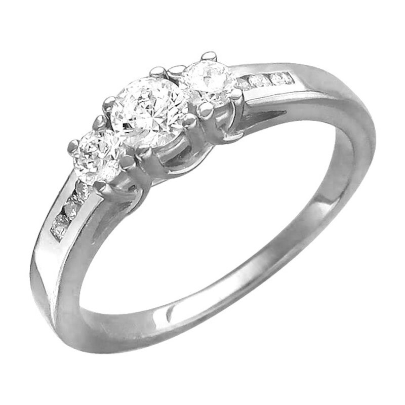 Кольцо из серебра 925 пробы с фианитами 01К155925