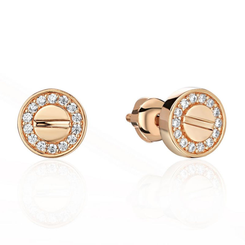 Серьги из красного золота 585 пробы с бриллиантами 01С6114618-17