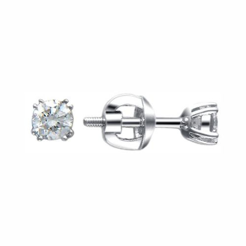 Серьги из белого золота 585 пробы с бриллиантами 01С624700