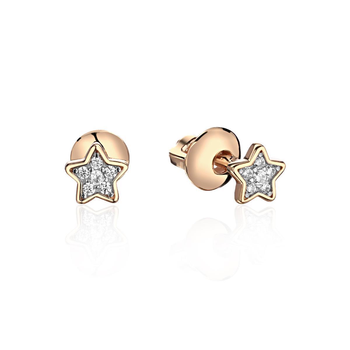 Серьги из желтого золота 585 пробы с бриллиантами 01С6314216Р-17
