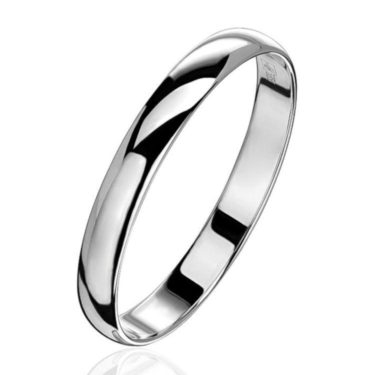 Обручальное кольцо из белого золота 375 пробы без вставок 01О020343S Обручальное кольцо из белого золота 375 пробы без вставок 01О020343S