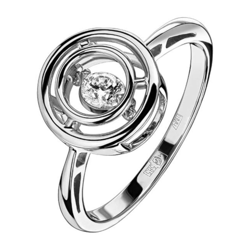 Кольцо из белого золота 585 пробы с фианитом 01К1271071