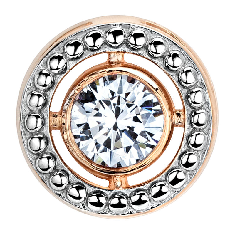 Подвеска из красного золота 585 пробы с фианитом 01П112371