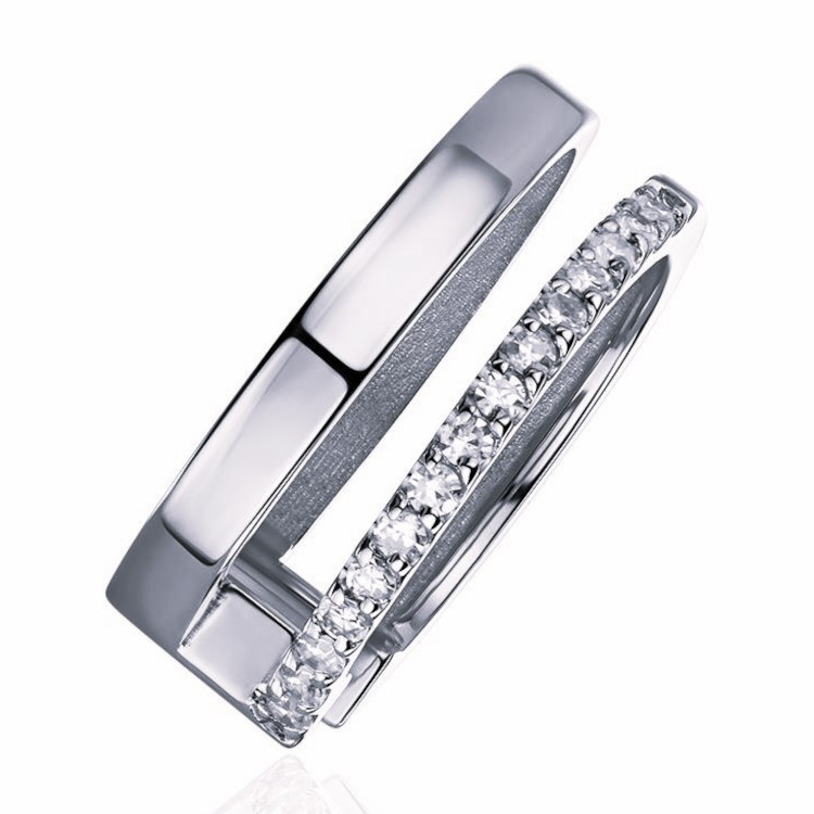 Серьга Одиночная из платины 585 пробы с бриллиантами 01С6916924-17-585