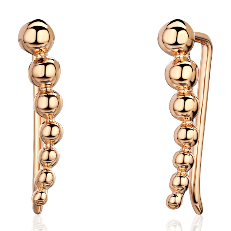 Серьги каффы из красного золота 585 пробы без вставок 01С0116939