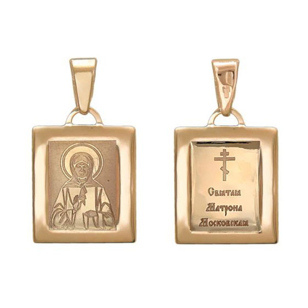 Нательная икона "Святая Матрона Московская" из красного золота 375 пробы без вставок 01П711532S Нательная икона "Святая Матрона Московская" из красного золота 375 пробы без вставок 01П711532S