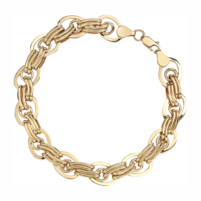 Браслет из желтого золота 585 пробы без вставок 01Б033342