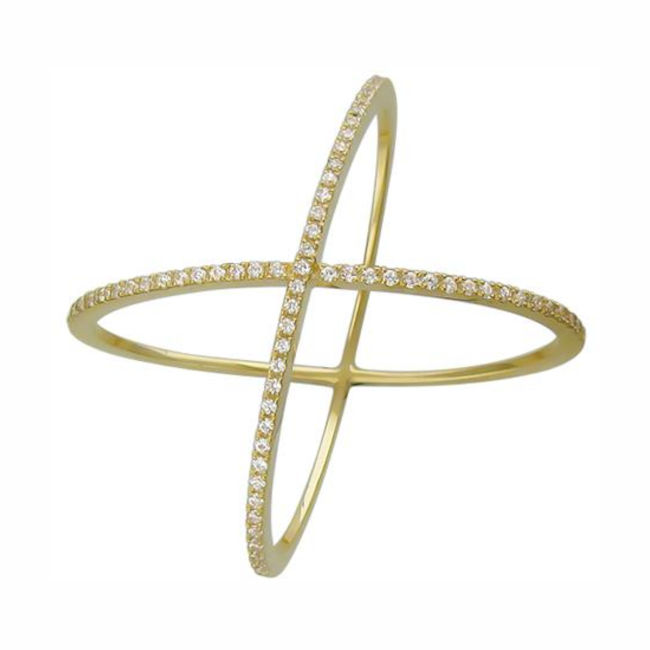 Кольцо из желтого золота 585 пробы с фианитами 01К137397