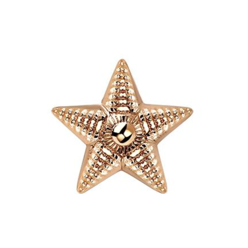 Звезда лейтенантская на погоны из золоченого серебра 925 пробы 01В050203А