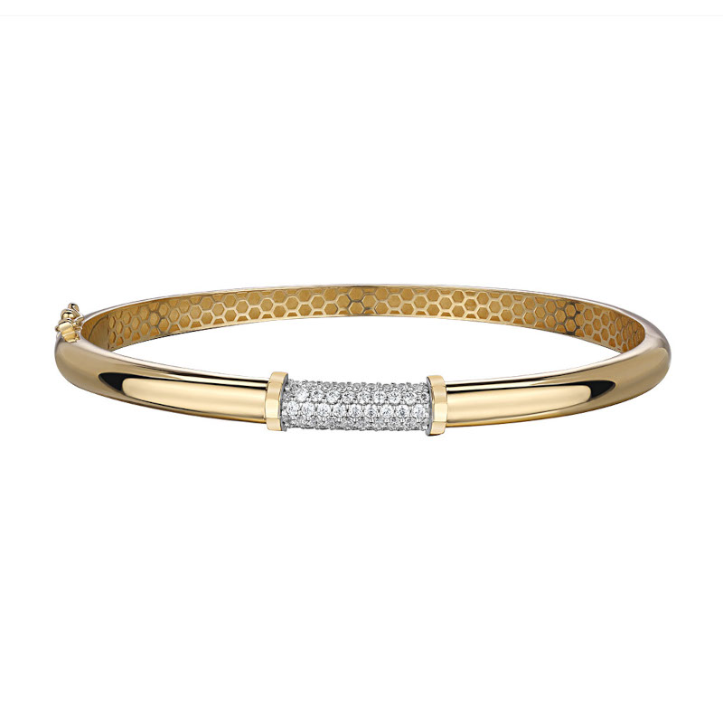 Браслет из желтого золота 585 пробы с фианитами 01Б133692