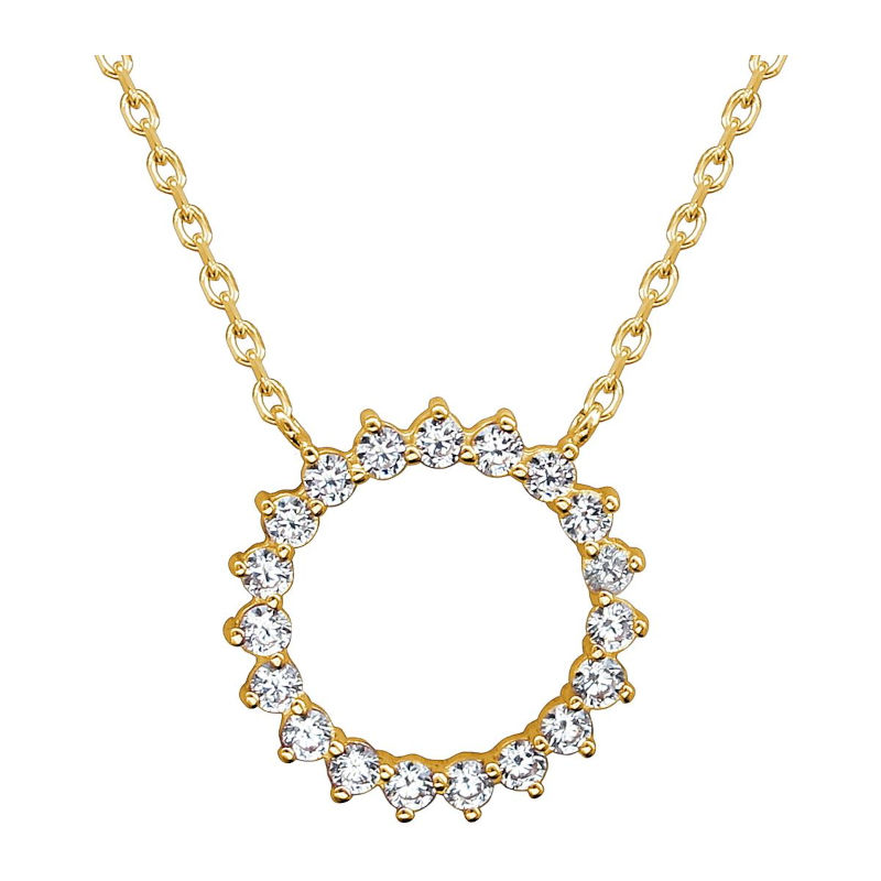 Колье из желтого золота 585 пробы с фианитами 01Л131775