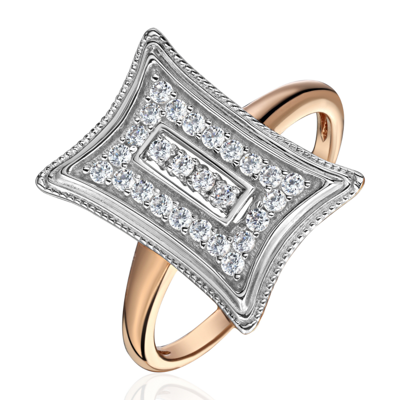 Кольцо из серебра 925 пробы с фианитами 01К1516646РА