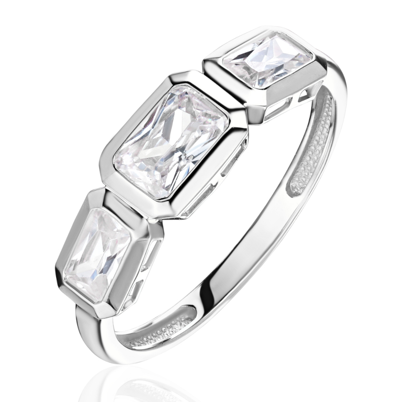 Кольцо из белого золота 585 пробы с фианитами 01К1216871