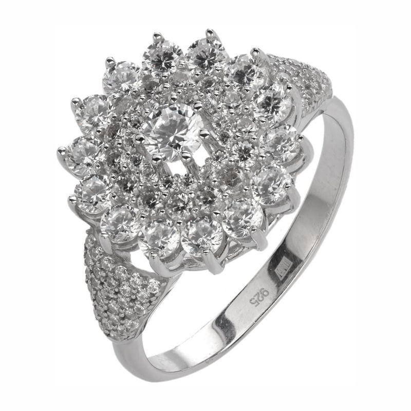 Кольцо из серебра 925 пробы с фианитами 01К1515243