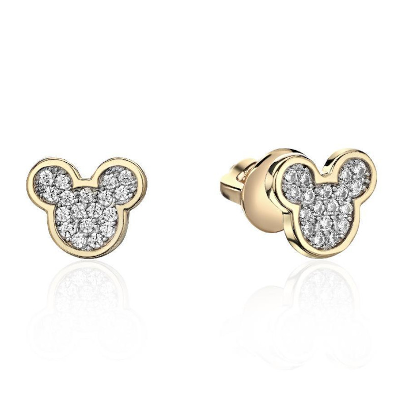 Серьги "Микки Маус" из красного золота 375 пробы с фианитами 01С1114217SР