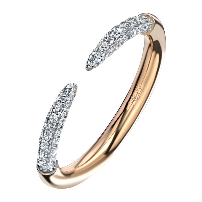 Кольцо из красного золота 585 пробы с фианитами 01К1114037Р