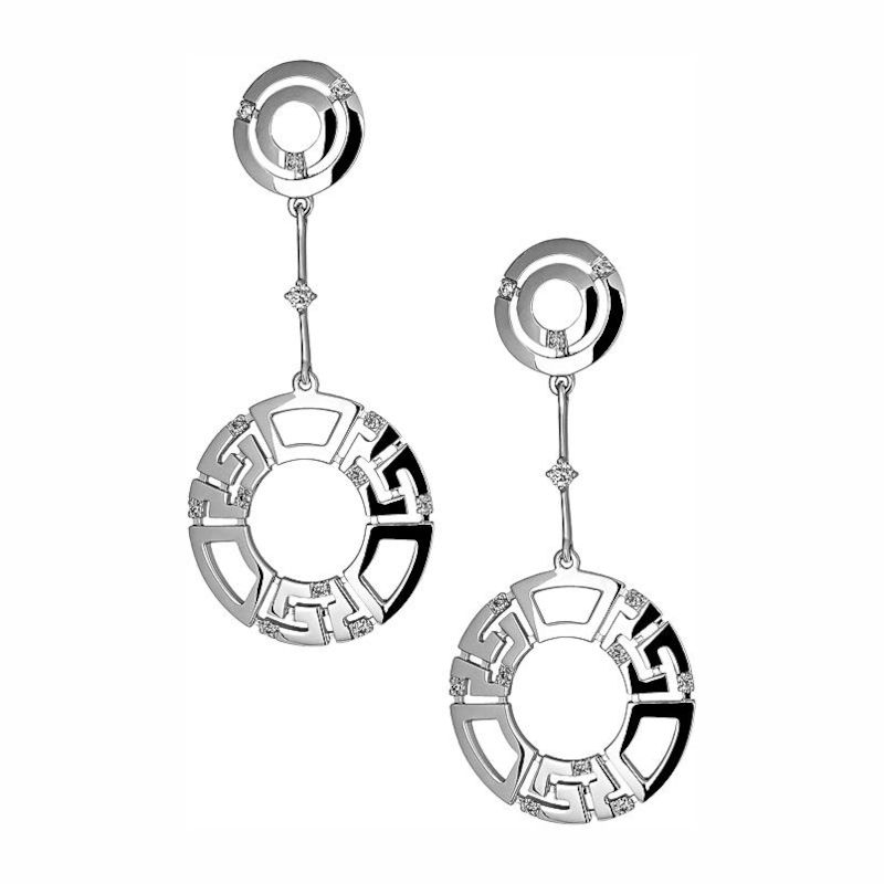 Серьги из белого золота 585 пробы с бриллиантами 01С626394