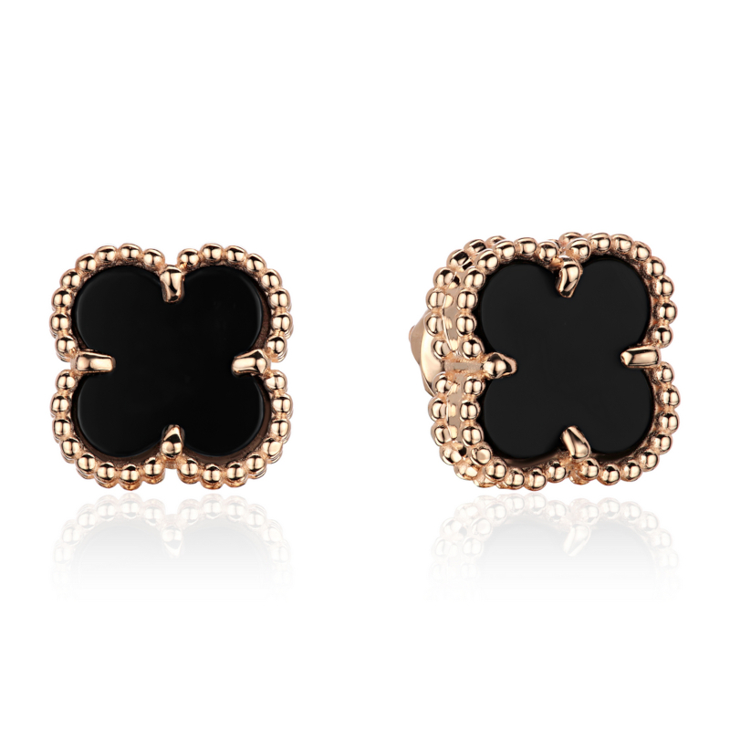 Серьги из красного золота 585 пробы с агатами 01С4117078-1