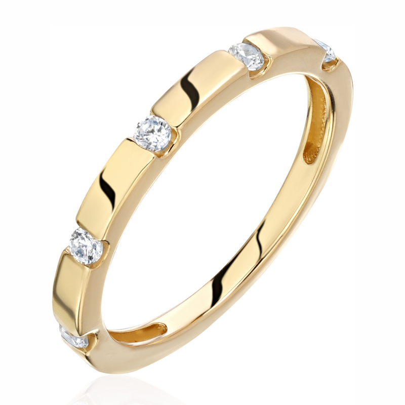 Кольцо из желтого золота 585 пробы с фианитами 01К1315739