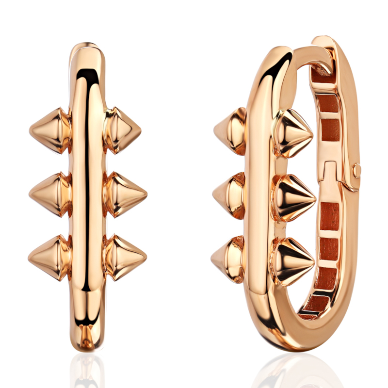 Серьги из красного золота 585 пробы без вставок 01С0116957